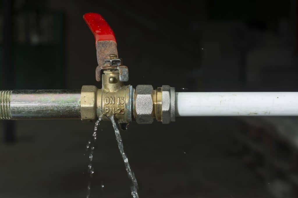water tap and a water leak